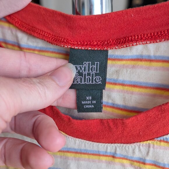 Wild Fable Striped Crop Top with Side Ties - Picture 4 of 7